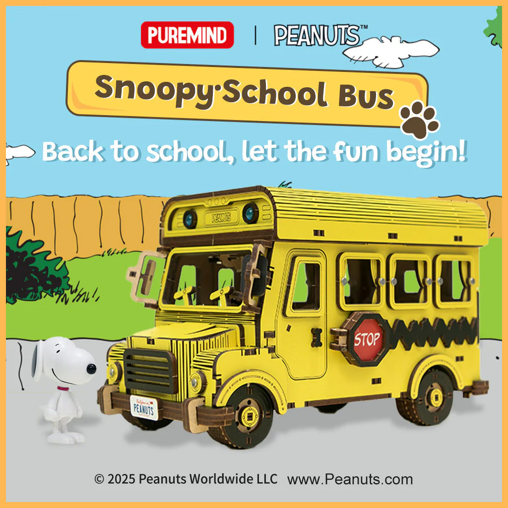 Puremind - Peanuts™ Snoopy Yellow School Bus - Pm1204