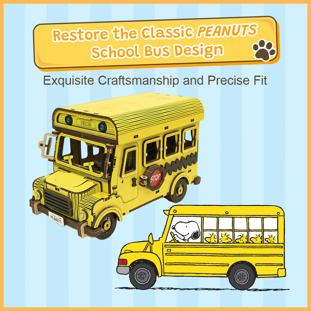Puremind - Peanuts™ Snoopy Yellow School Bus - Pm1204