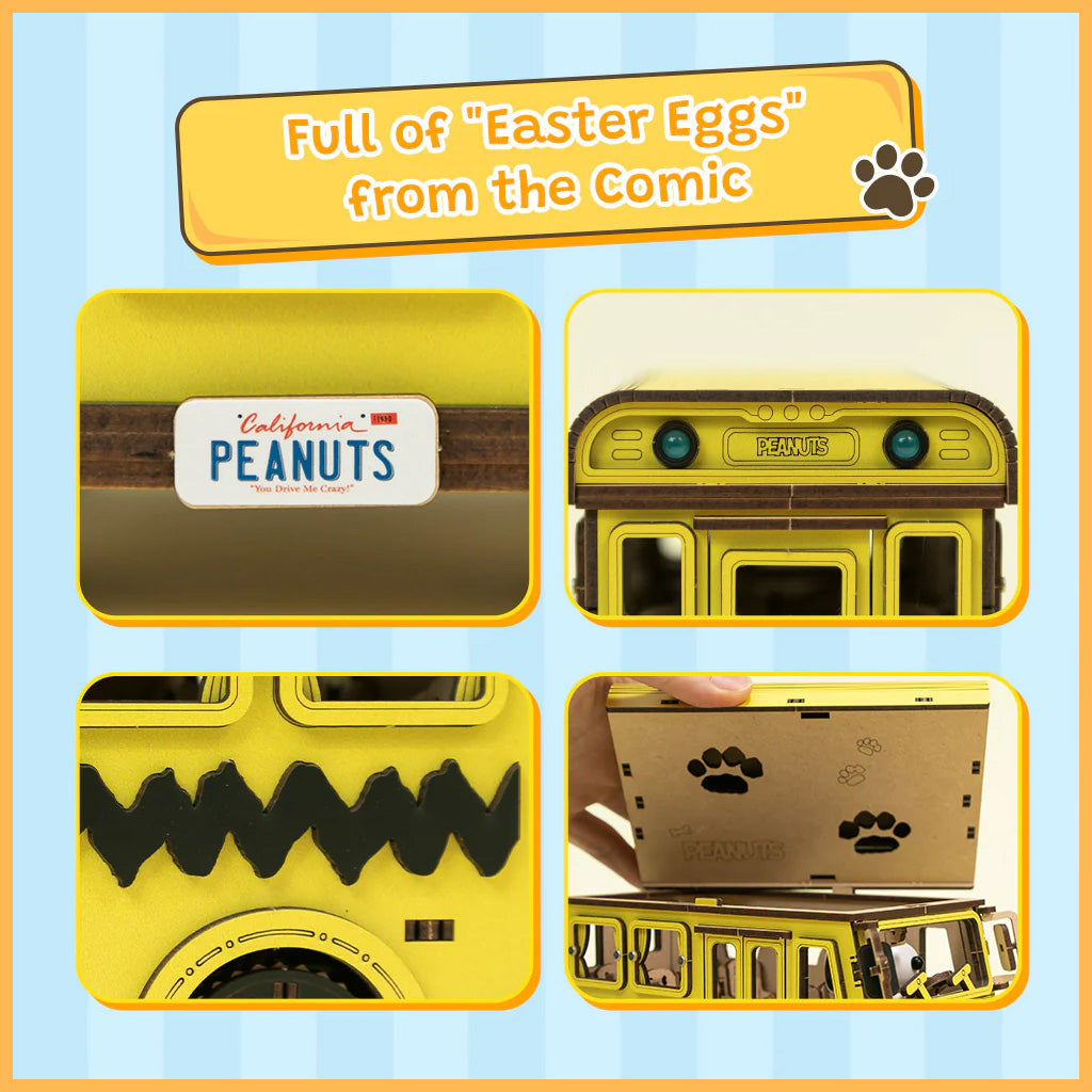 Puremind - Peanuts™ Snoopy Yellow School Bus - Pm1204