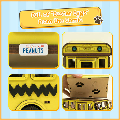 Puremind - Peanuts™ Snoopy Yellow School Bus - Pm1204