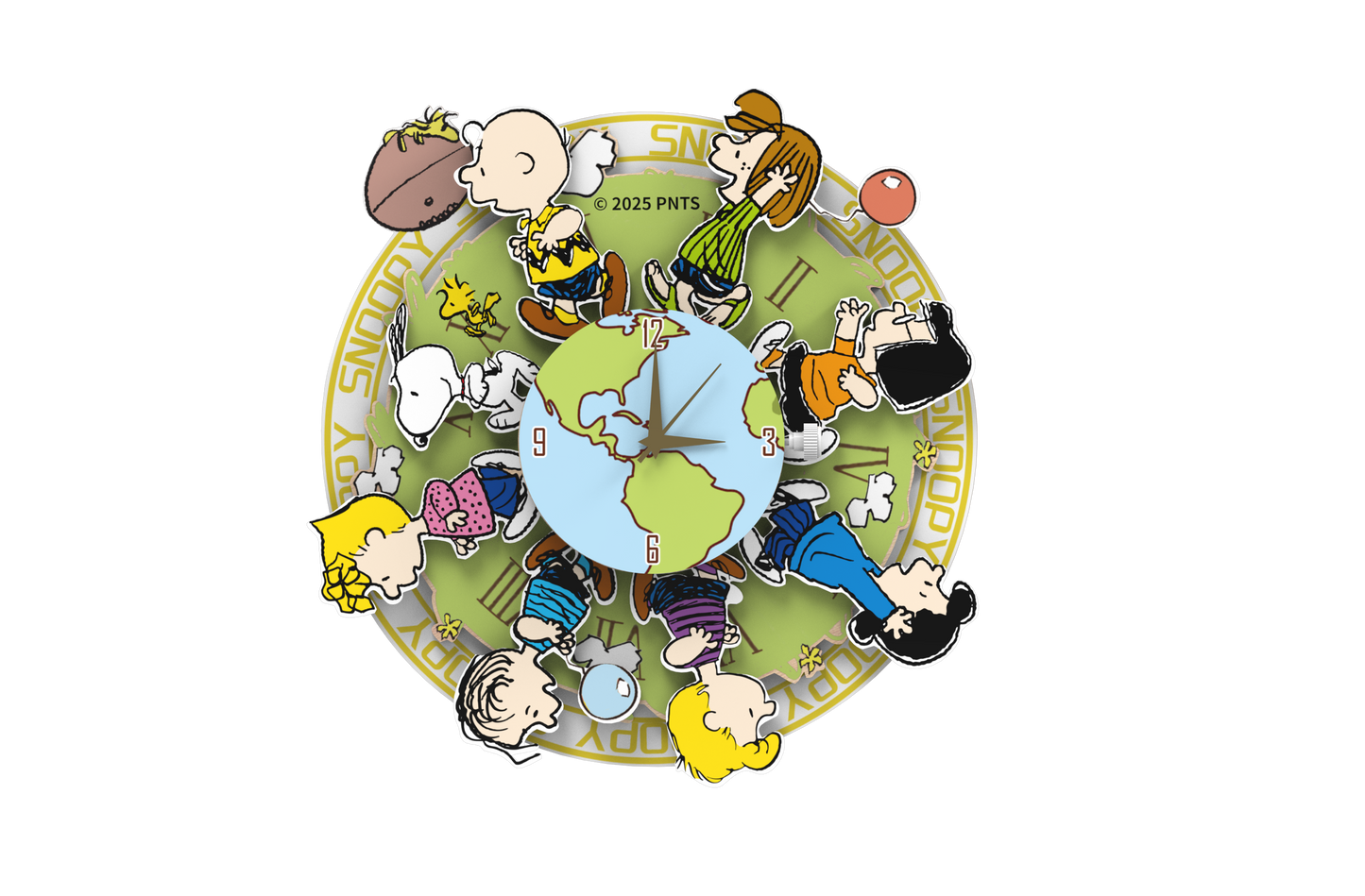 Puremind - Peanuts™ Magnetic Around The World Wooden Clock - Pm2201