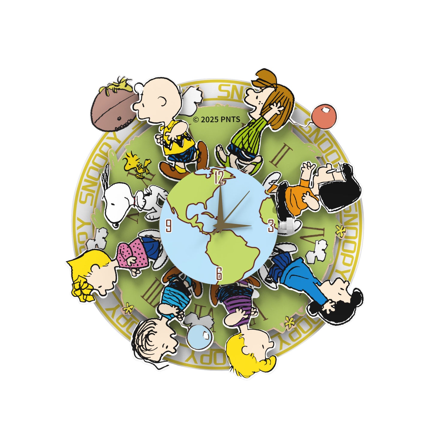 Puremind - Peanuts™ Magnetic Around The World Wooden Clock - Pm2201