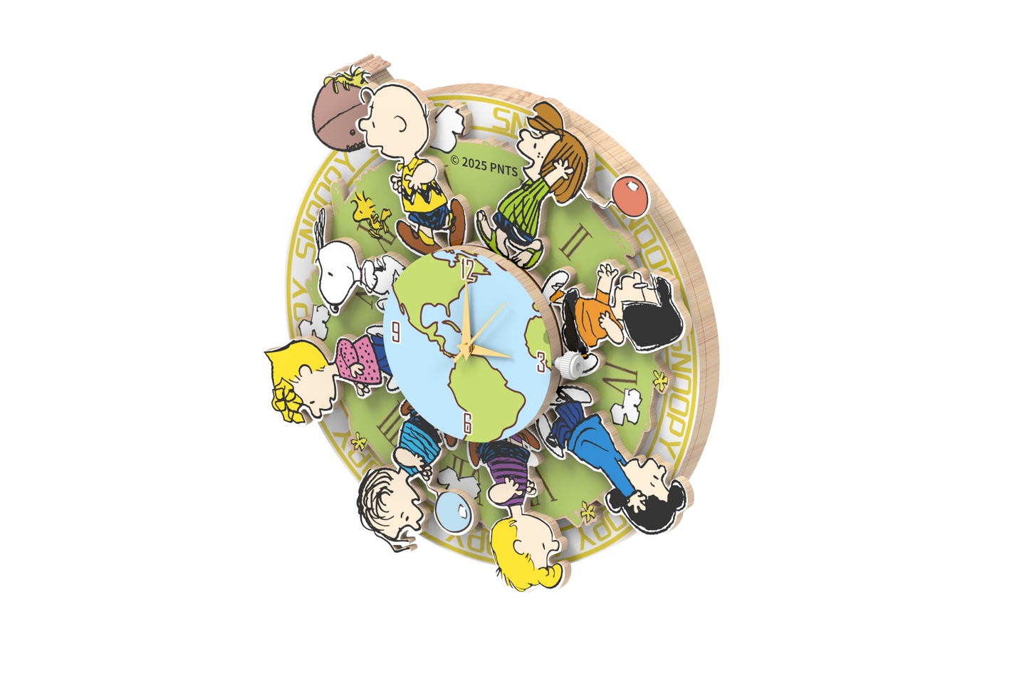 Puremind - Peanuts™ Magnetic Around The World Wooden Clock - Pm2201