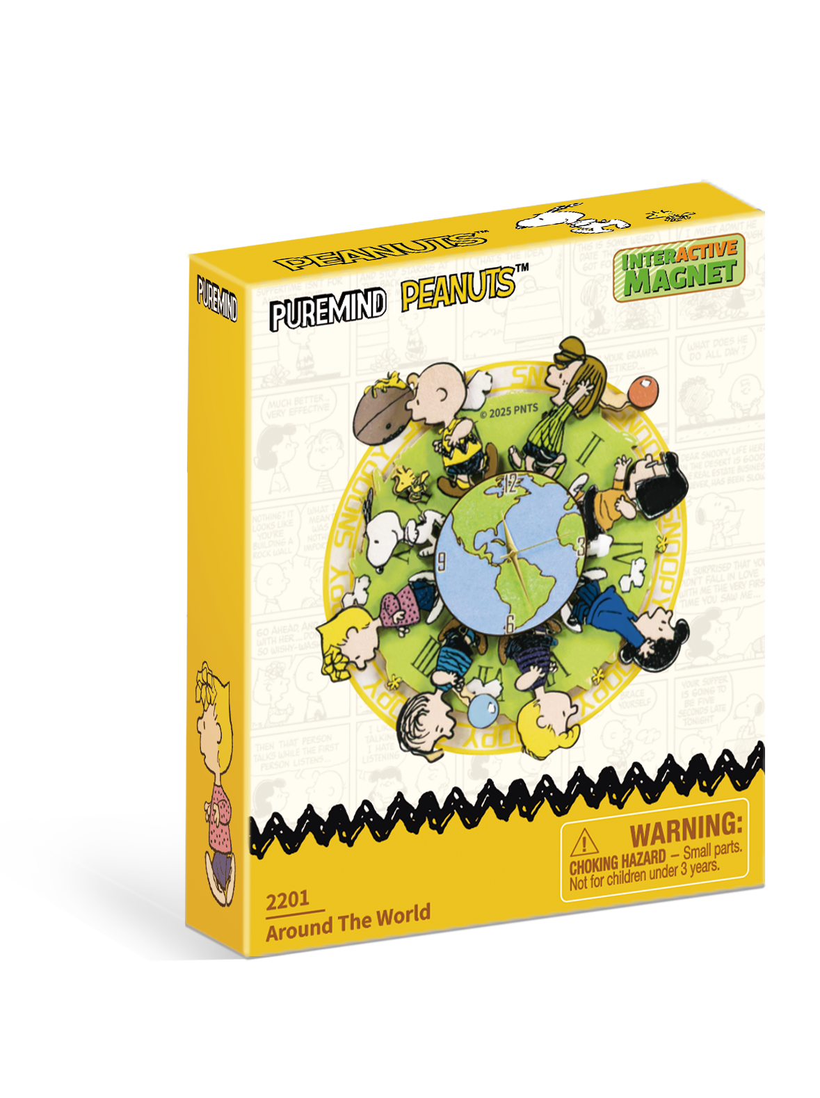 Puremind - Peanuts™ Magnetic Around The World Wooden Clock - Pm2201
