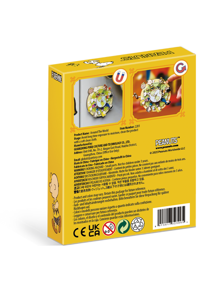 Puremind - Peanuts™ Magnetic Around The World Wooden Clock - Pm2201