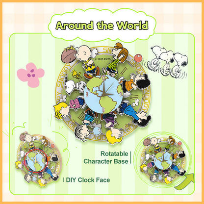 Puremind - Peanuts™ Magnetic Around The World Wooden Clock - Pm2201
