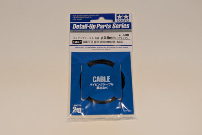 Tamiya 1/12 Bikes - Detail Cable 0.8mm OD Black - 12677