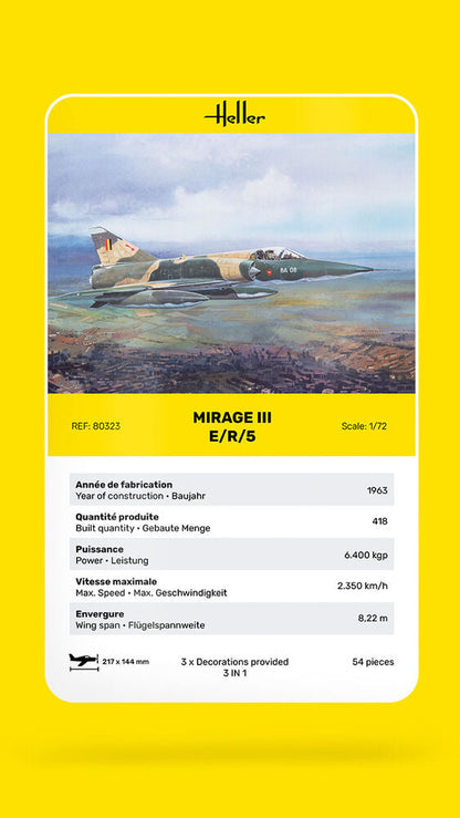 Heller 1/72 Scale Mirage III E Plastic Model Kit 80323