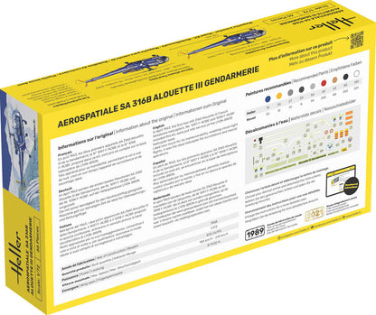 Heller 1/72 SA 316 Alouette III Gendarmerie Model Kit 80286