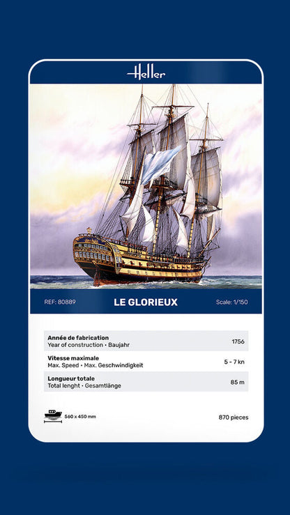 Heller 1/150 Le Glorieux French Ship of the Line Model Kit 80889