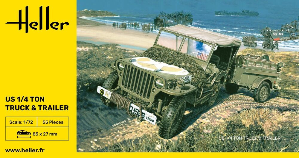 Heller US 1/4 Ton Truck & Trailer 1:72