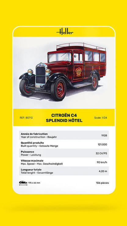 Heller 1/24 Citroen C4 Splendid Hotel Model Kit 80713