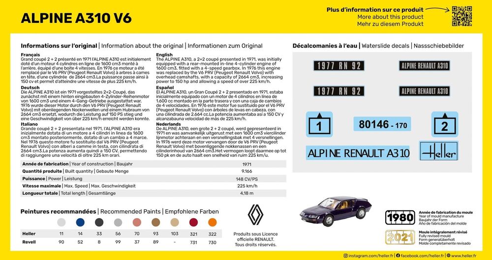 1/43 Heller - Renault Alpine A310 V6 80146