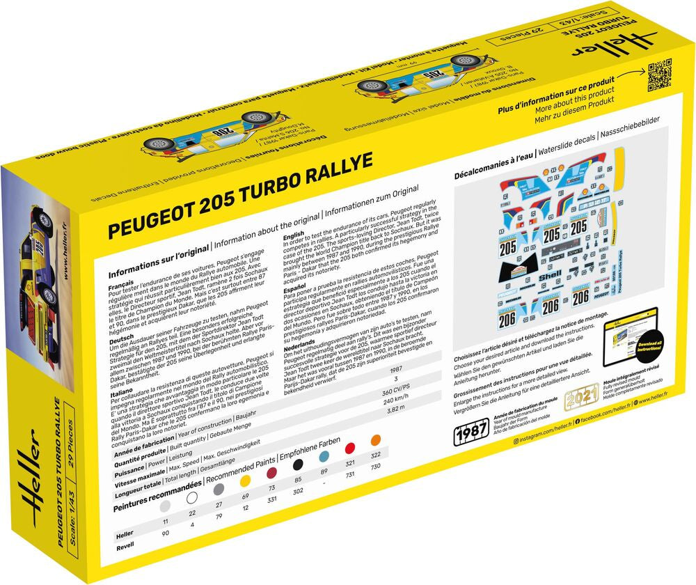 Heller - Gift Set Peugeot 205 Turbo Rallye 56189