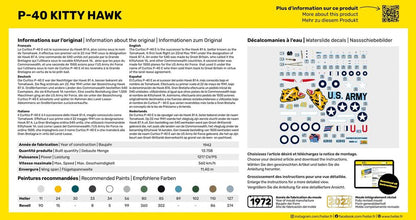 Heller STARTER KIT P-40 Kitty Hawk 1:72