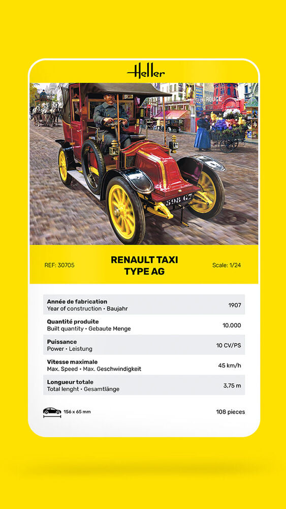 Heller 1/24 Renault Taxi Type AG Plastic Model Kit 30705