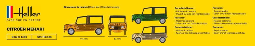 Heller 1/24 Citroen Mehari Plastic Model Kit 80760
