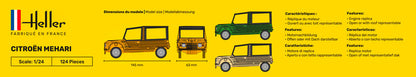 Heller 1/24 Citroen Mehari Plastic Model Kit 80760