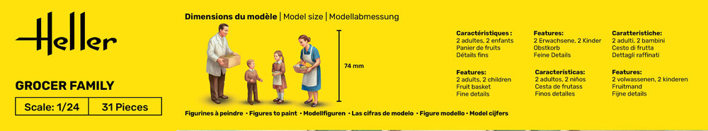 Heller STARTER KIT Lebensmittelhandler-Familie 1:24