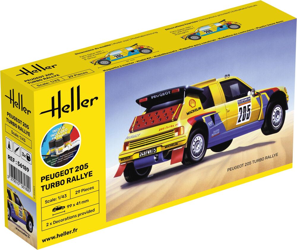 Heller - Gift Set Peugeot 205 Turbo Rallye 56189