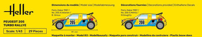 Heller - Gift Set Peugeot 205 Turbo Rallye 56189