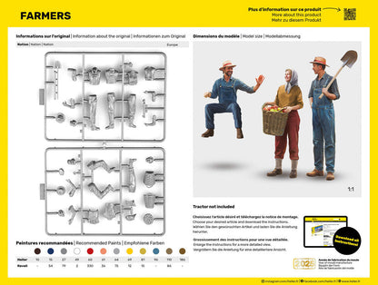 Heller 1/24 Farmers Figure Model Kit 82752