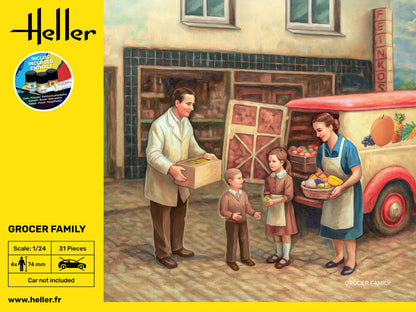 Heller STARTER KIT Lebensmittelhandler-Familie 1:24