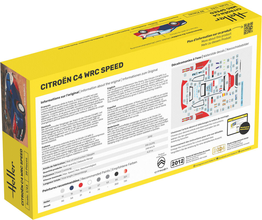 Heller 1/43 Citroen C4 WRC Speed Starter Kit Gift Set 56117