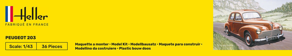 Heller 1/43 Peugeot 203 Plastic Model Kit 80160