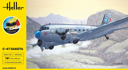 Heller STARTER KIT C-47 Dakota 1:72