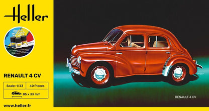 Heller 1/43 Scale Renault 4 CV Gift Set Model Kit 56174