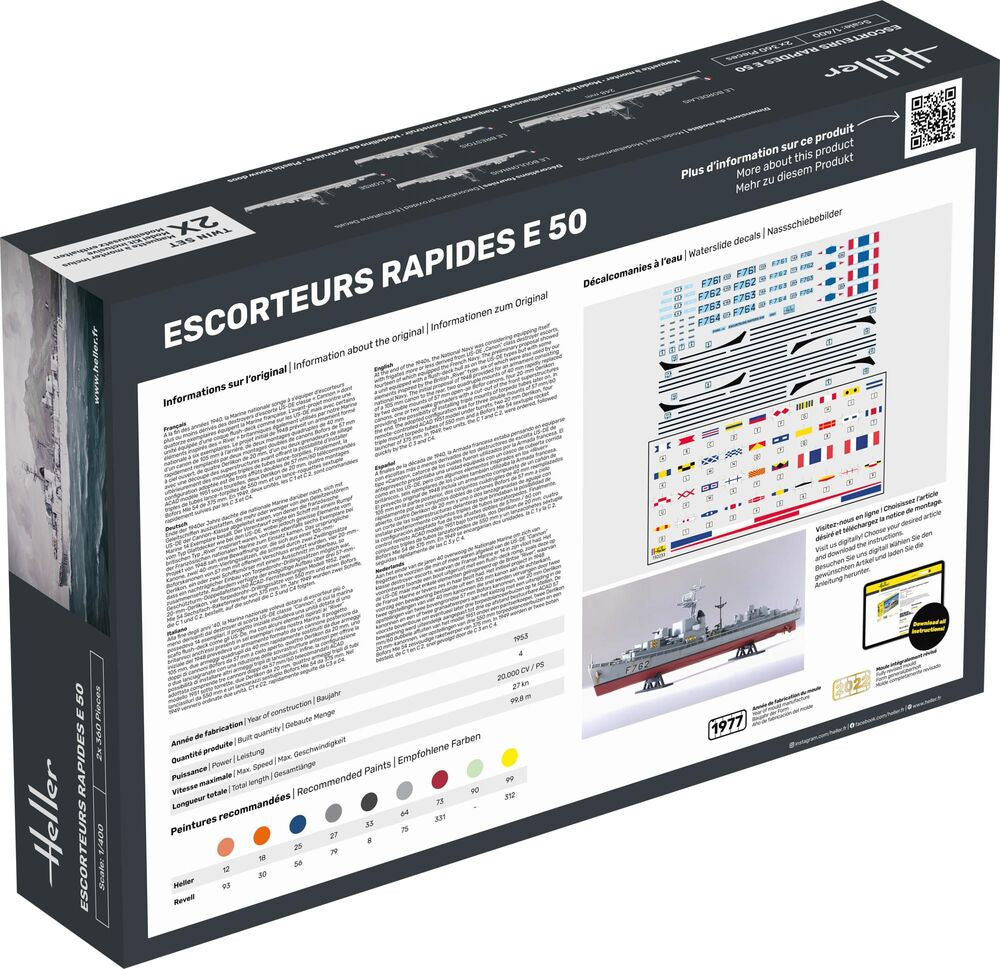 Heller 1/400 Escorteurs Rapides E50 Escort Ship Model Kit 81093