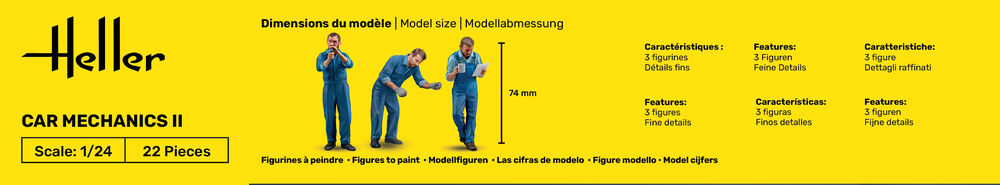 Heller 1/24 Car Mechanics II Figure Set Model Kit 82756