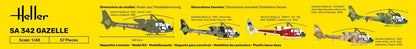 Heller 1/50 SA 342 L Gazelle Military Helicopter Model Kit 80486