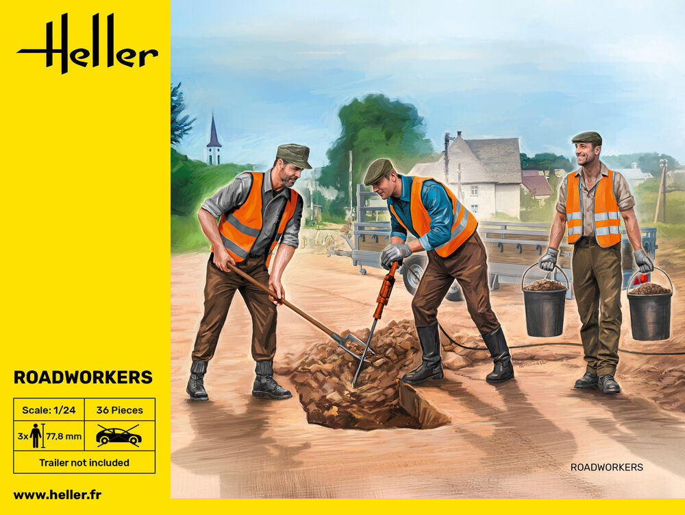 Heller 1/24 Road Workers Figure Model Kit 82754