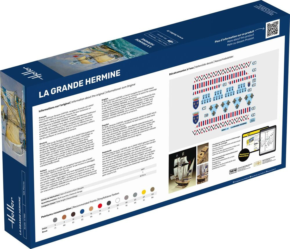 Heller 1/150 La Grande Hermine Sailing Ship Model Kit 80841