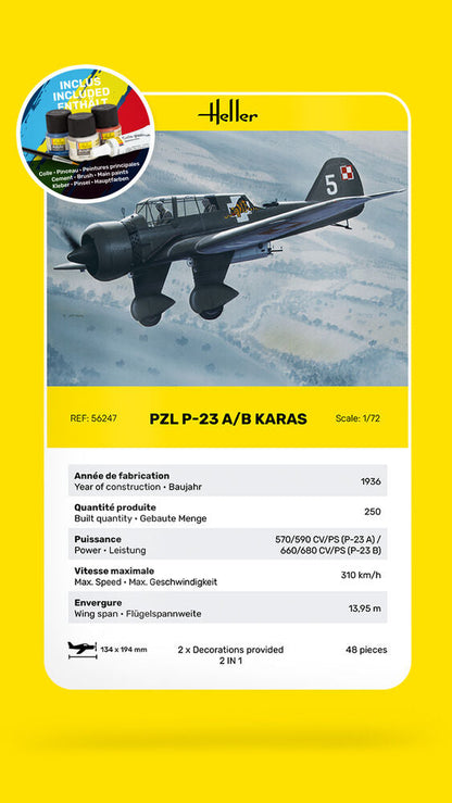Heller STARTER KIT PZL 23 Karas 1:72