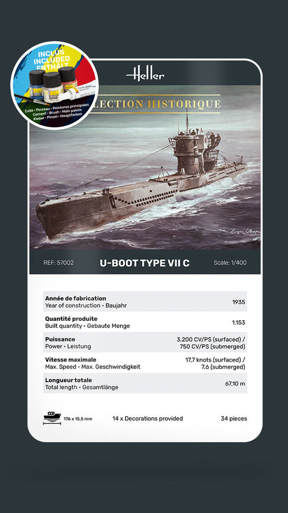 Heller STARTER KIT U-Boot Type VII C 1:400