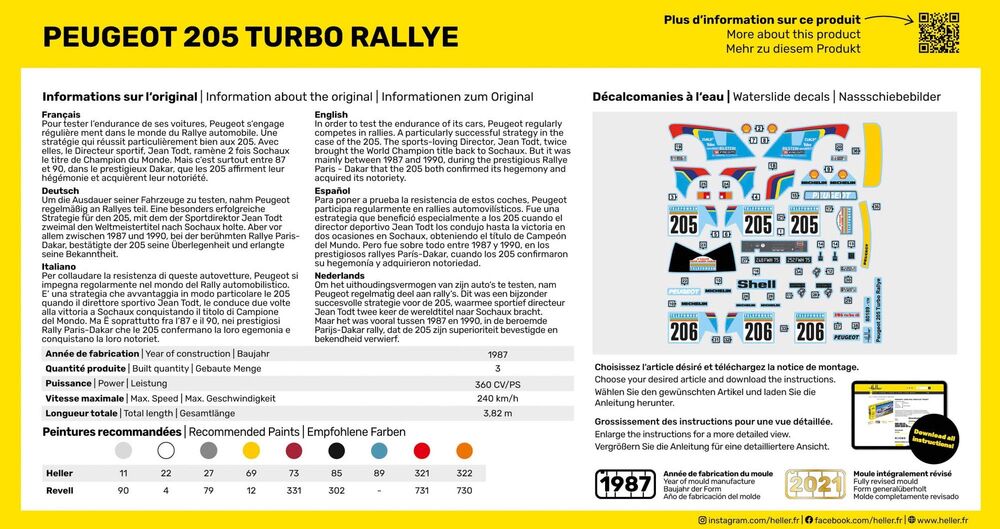 Heller - Gift Set Peugeot 205 Turbo Rallye 56189