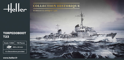Heller 1/400 Torpedoboot T23 Ship Plastic Model Kit 81011