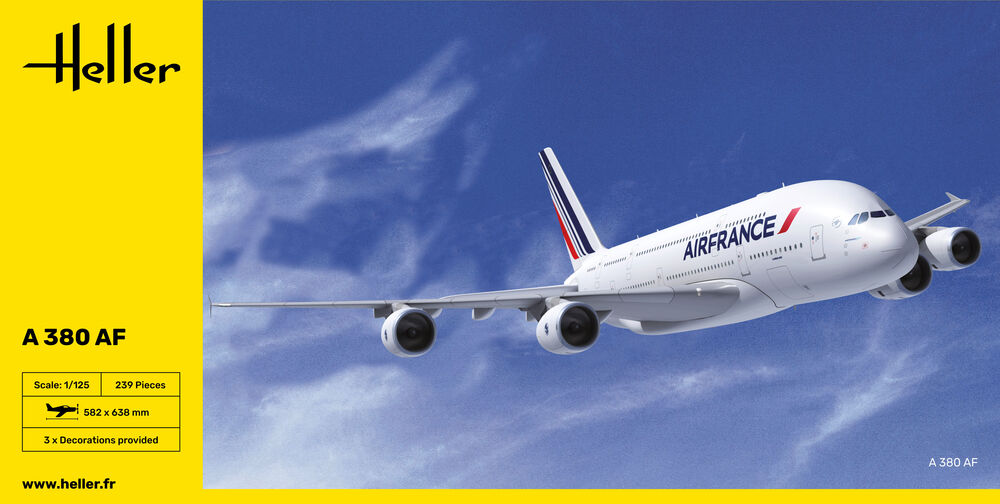 Heller 1/125 Scale Airbus A380 Air France Model Kit 80436