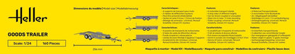 Heller 1/24 Goods Trailer Plastic Model Kit 80778