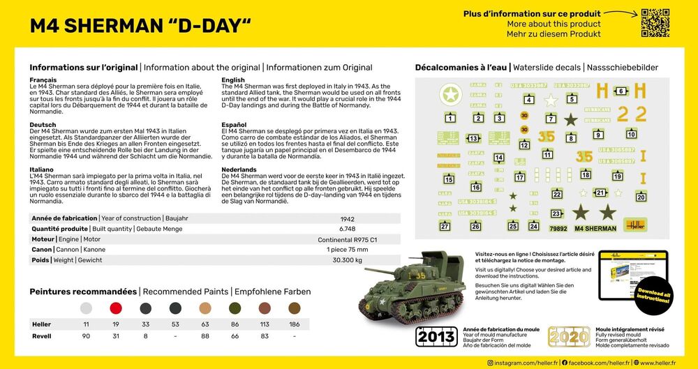 Heller STARTER KIT M4 Sherman D-Day 1:72