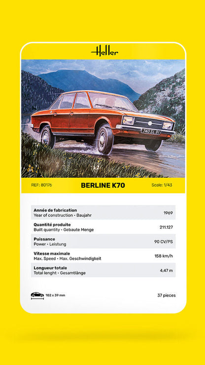 Heller 1/43 Volkswagen K70 Plastic Model Kit 80176