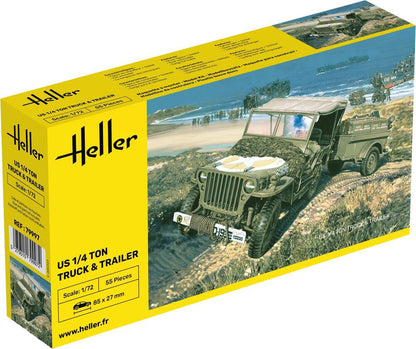 Heller US 1/4 Ton Truck & Trailer 1:72