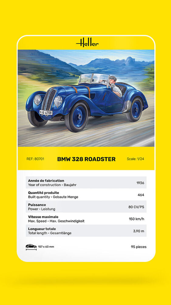 Heller 1/24 BMW 328 Roadster Starter Kit Model 56701