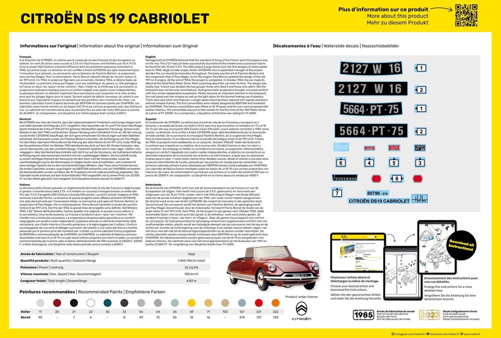 Heller - Citroen DS 19 Cabriolet 80796