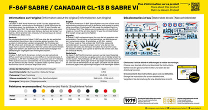 Heller STARTER KIT F-86F Sabre / Canadair CL-13 B Sabre VI 1:72