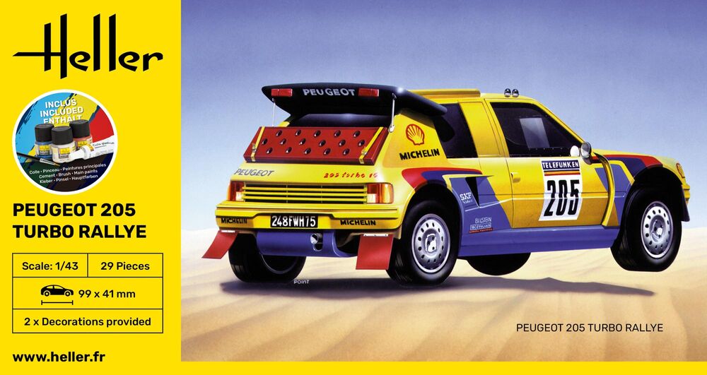 Heller - Gift Set Peugeot 205 Turbo Rallye 56189