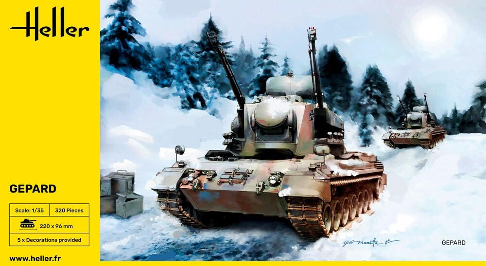 Heller 1/35 scale Gepard German Anti-Aircraft Tank Model Kit 81127
